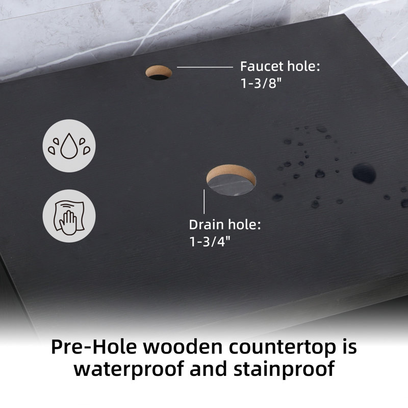 Wrought Studio Masuma 24'' Single Bathroom Vanity Set with Glass Sink